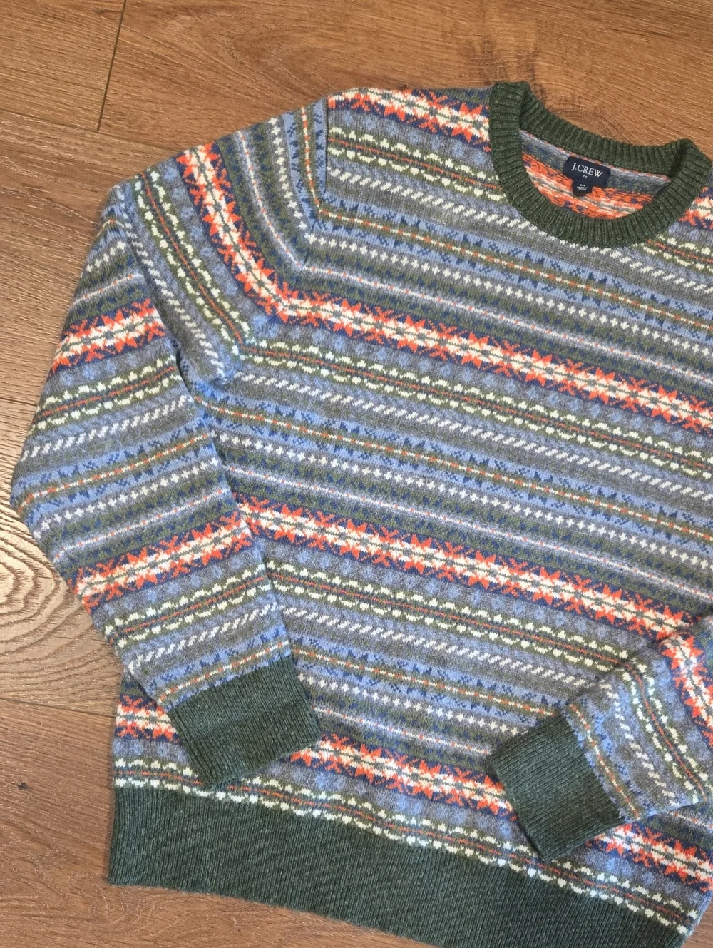 J. CREW WOOL BLEND FAIR ISLE SWEATER... SIZE MED.. #8068
